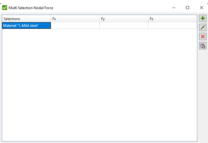 Multi Selection Nodal Force Window | SDC Verifier