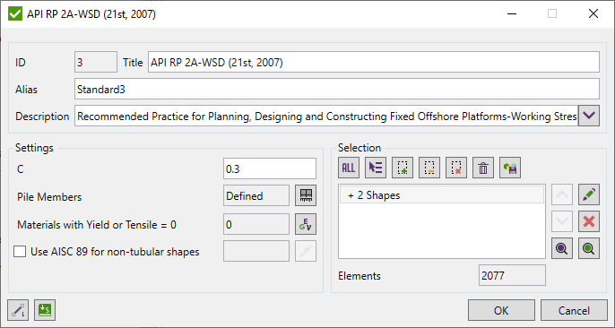 API RP 2A-WSD (21st, 2007) | Help | SDC Verifier