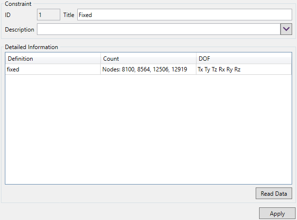 Constraints | Help | SDC for Femap