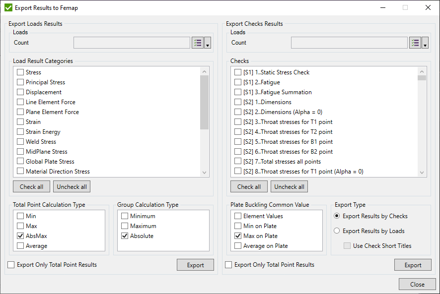 Results | Help | SDC for Femap