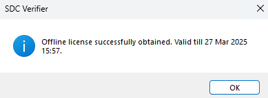 Offline message SDC Verifier