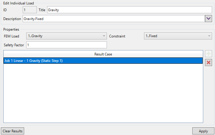 Individual Load | Help | SDC for Simcenter 3D