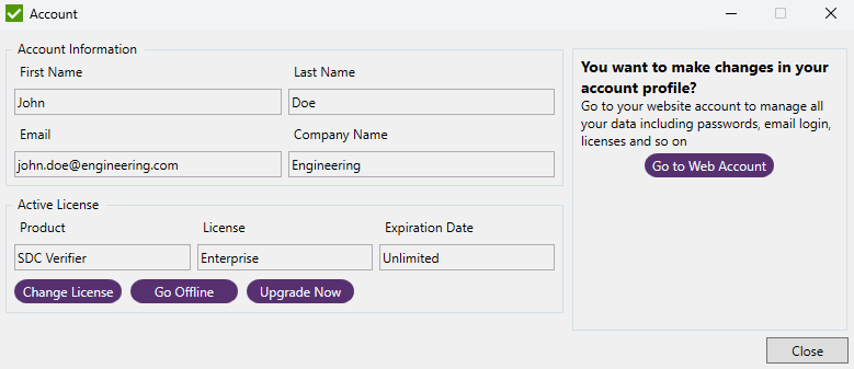 Account Window SDC Verifier
