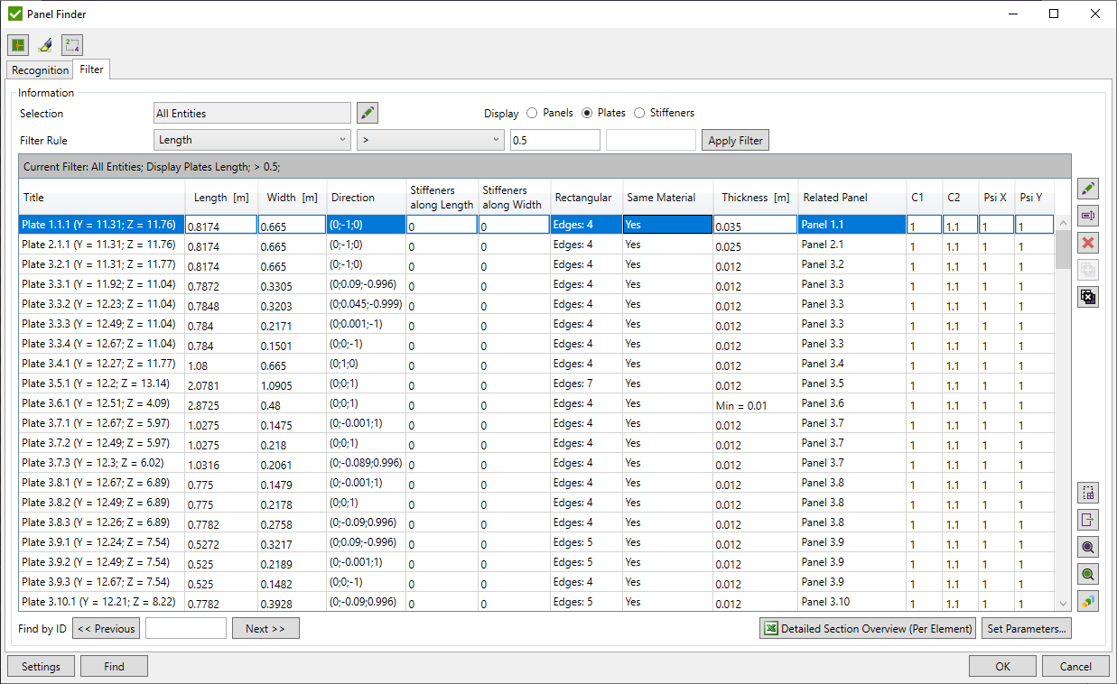 Panel Finder | Help | SDC for Simcenter 3D