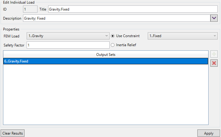 Individual Load | Help | SDC for Femap