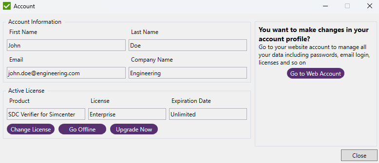Account Window SDC Verifier