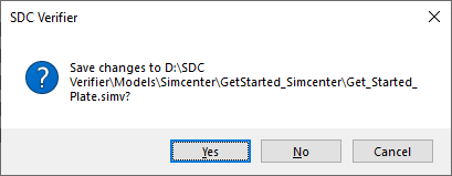 Menu Save Changes | SDC Verifier