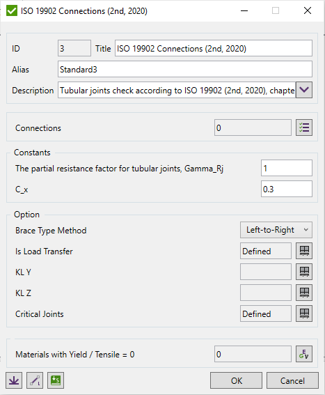 ISO 19902 Connections (2nd, 2020) | Help | SDC for Ansys