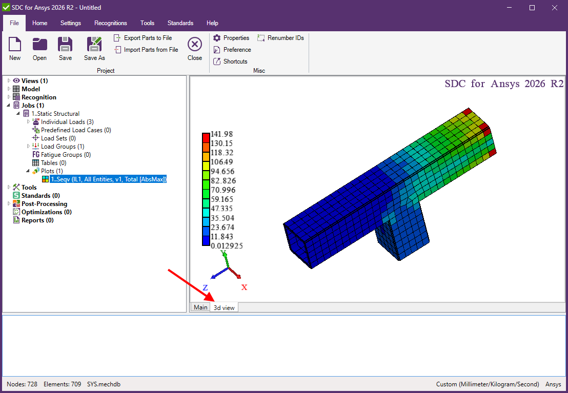 Main Window 3d Scene | SDC for Ansys