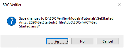 Menu Save Changes | SDC Verifier