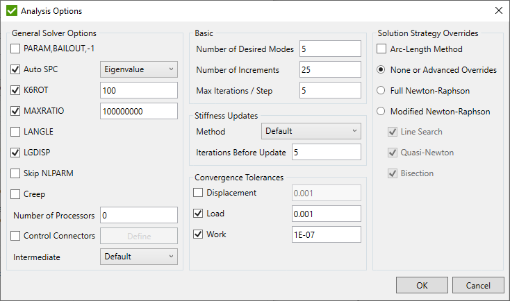 NonLinearStaticAnalysisOptionsSa