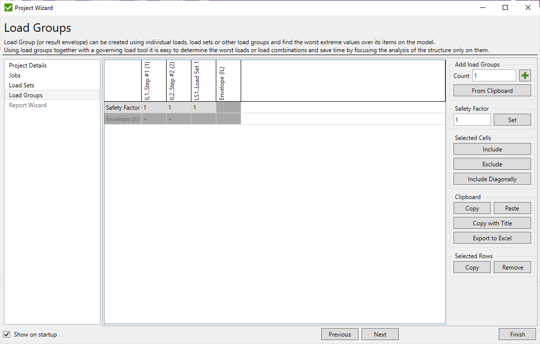 Project Wizard - Load Groups | SDC Verifier