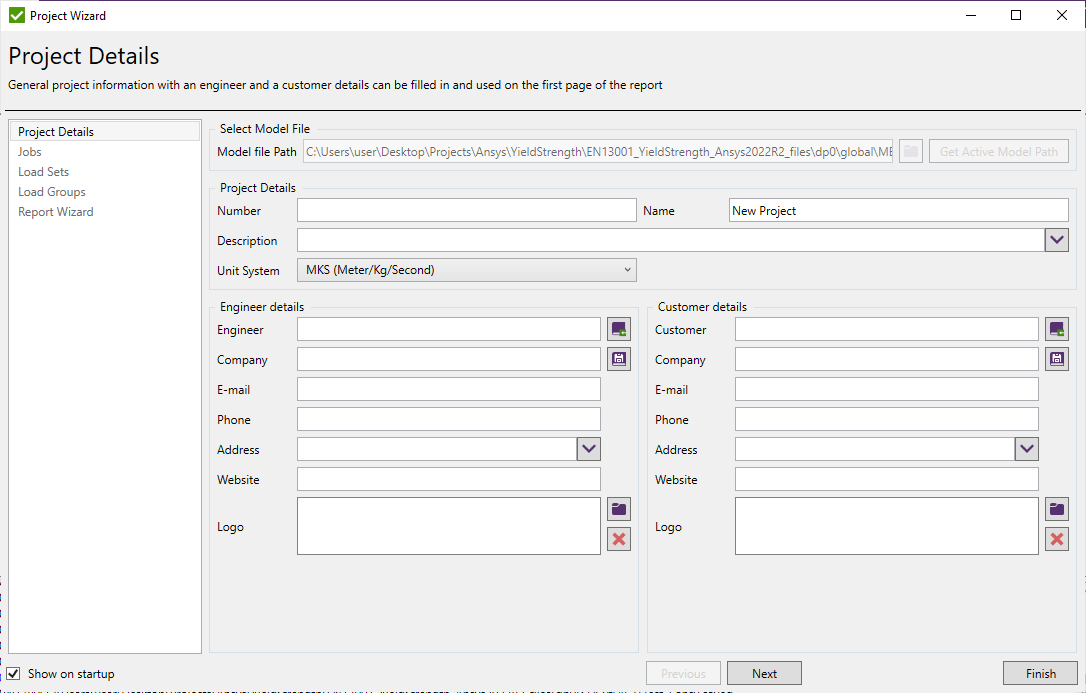 Project Wizard - Project Details | SDC Verifier