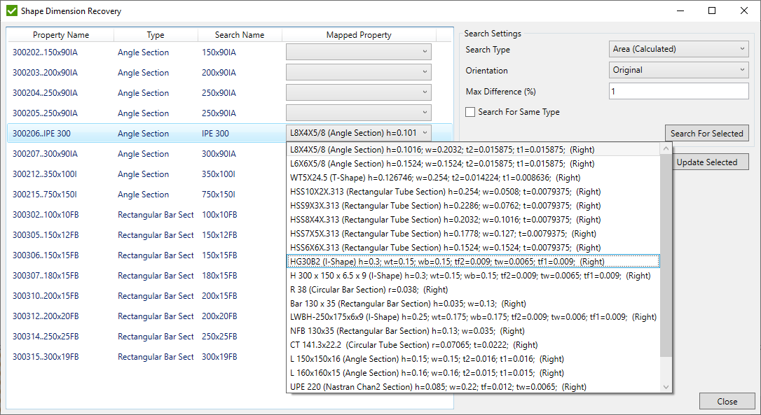 Properties Multiple Shapes Mapping | SDC Verifier