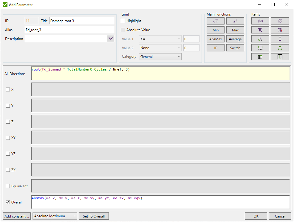 Rainflow Check Add Rainflow Fatigue Group Parameter | SDC Verifier