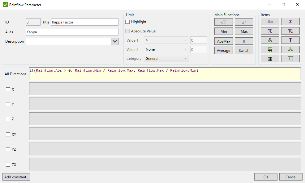 Rainflow Check Add Rainflow Parameter | SDC Verifier