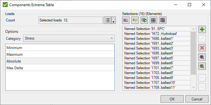 ReportWizard Component Table