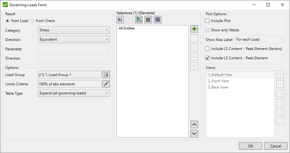 Report_Designer_governing_loads_window