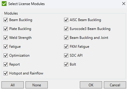 Select Modules Window | SDC Verifier