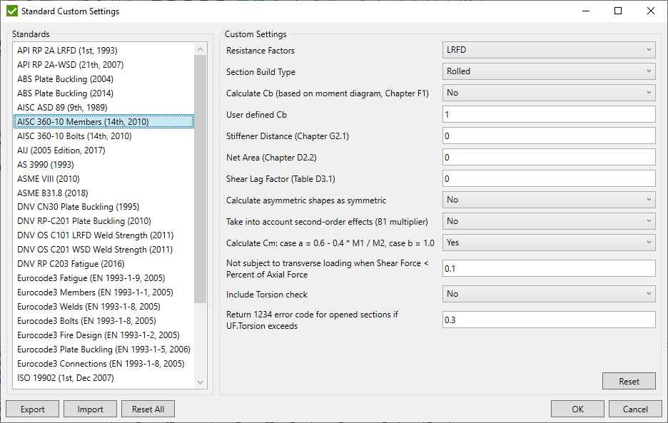 Standard Custom Settings | SDC Verifier