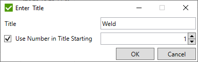 Renumber Weld Window